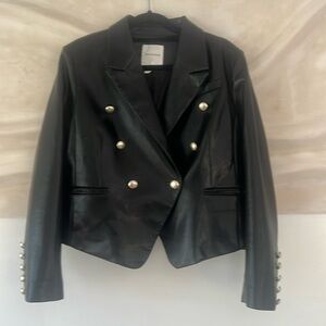 EUC! AVEC LES FILLES FAUX LEATHER BLAZER